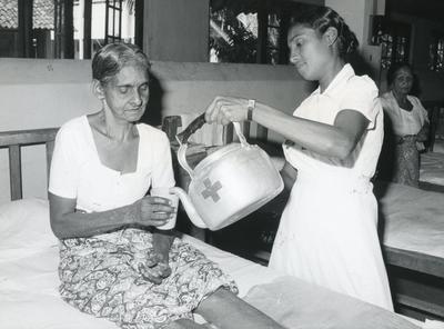 Black and white photograph of the Sri Lankan Red Cross Society