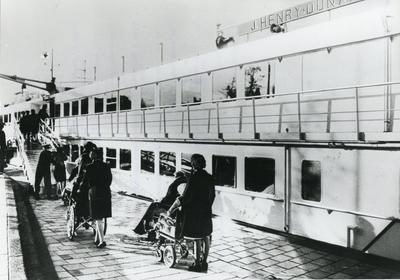 Black and white photograph for World Red Cross Day 1977 - The Henry Dunant hospital ship of the Netherlands Red Cross
