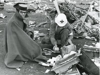 Black and white photograph from Red Cross News June/July 1977