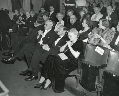 Black and white photograph of Conversazione at The Royal Society of Arts 1952