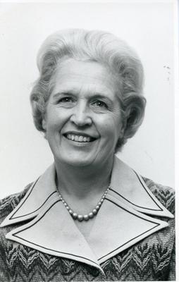Black and white photograph of Dame Sheila Quinn