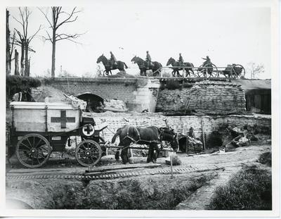 Black and white photograph of the Battle of Menin Road Ridge during the First World War