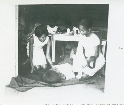 Black and white photograph of the Grenada Junior Red Cross