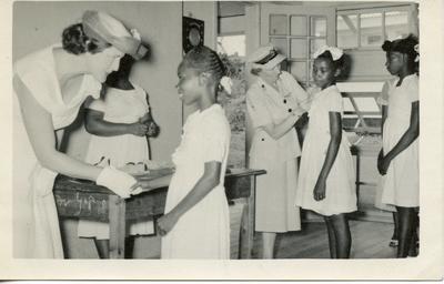 Black and white photograph of the St Kitts-Nevis-Anguilla Junior Red Cross