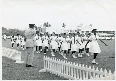 Black and white photograph of the Trinidad and Tobago Junior Red Cross