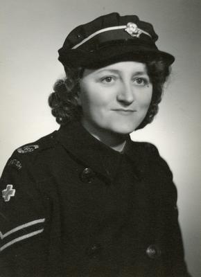 Black and white photograph of [Winifred Bullock] during the Second World War