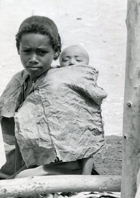 Black and white photograph of Red Cross work in Ethiopia