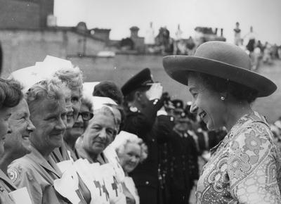 Her Majesty Queen Elizabeth II meeting British Red Cross volunteers.