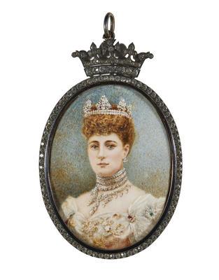 Framed portrait of Queen Alexandra.