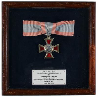 Royal Red Cross medal awarded to S. Beatrice Matthews.