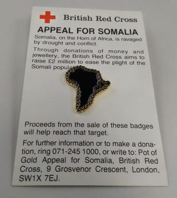 Badge: British Red Cross Appeal for Somalia; Medals and Badges/badge; 2011/1