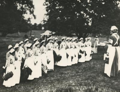Photograph of Members of the Voluntary Aid Detachment at Trumpington Hall; RCB/2/39/6/56