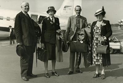 Photograph of Lady Limerick and Lord and Lady Woolton attending the Stockholm Conference