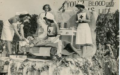 Blood Transfusion Team on a Carnival Float, c.1945