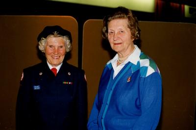 Photograph of Muriel Franklin receiving the Badge of Honour for Devoted Service; RCB/2/8/6/9