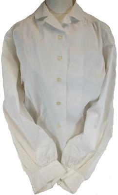 White long-sleeved blouse, from the uniform of Angela Pery, Countess of Limerick