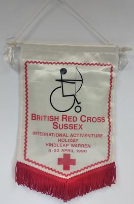 Commemorative banner: British Red Cross Sussex International Activenture Holiday 1990; Textiles/banner; 2147/1
