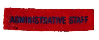Administrative Staff cloth badge