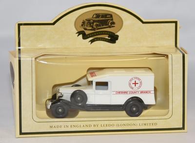 Die-cast model ambulance, British Red Cross Society Cheshire County Branch