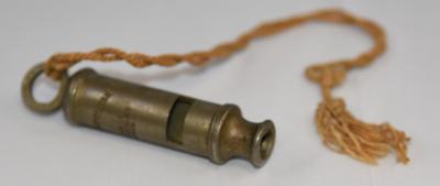 Metal Police whistle on a piece of string: 'The Metropolitan'