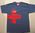 Blue t-shirt with red and silver transfer. Designed for Red Cross Hero Campaign which was part of Red Cross Week in 2004
