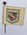 Small silk-backed paper collecting flag with original pin: French Red Cross British Committee: France's Day