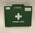 First aid kit in green plastic case