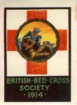 British Red Cross Society War stamp: 'sailor and wounded soldier,' 1914