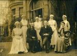 Nursing Staff and Doctors outside Ashcombe House Red Cross Hospital in Weston-Super-Mare, Somerset