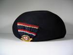 Navy blue felt hat with cockade and officers hat badge