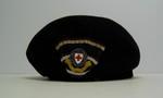 Navy blue felt hat with cockade and officer's hat badge with 'B.R.C.S' label