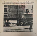 Cardboard poster promoting the British Red Cross and emergencies