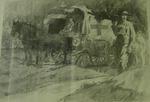 lithograph: horse-drawn ambulance by Liet. W H Dyson.