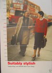Large double-sided poster with colour image: 'Suitably stylish. Supporting your local British Red Cross Shop'. Produced with the Association of Charity Shops.
