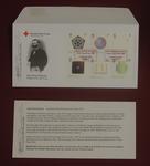 Envelope featuring Henry Dunant's image and 6 commemorative stamps