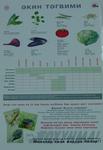 Farming calendar in form of poster featuring images of crops and landmine warnings