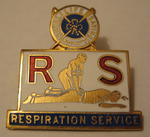 Badge issued by the Royal Life Saving Society: Respiration Service.