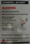 One of a series of 8 posters: Accidents - Act Fast! Bleeding. This is what you should do....