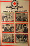 One of a set of large posters illustrating the services of the British Red Cross: Care of the Pysically Handicapped.