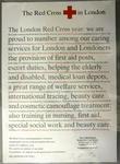 Poster advertising the work of the British Red Cross in London