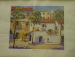Red Cross Picture Library print, titled Corsican Village - Chandos.