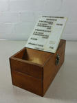 Collecting box for a Hospital Library trolley