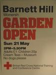 poster advertising a Garden Open Day at Barnet Hill, 1989