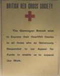 Glamorgan Branch poster: appreciation for response to appeal.