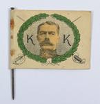 Collecting Day flag: Portrait of Kitchener with 'K - K' and 'Kitchener - Do Not Forget My Boys'