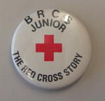 Junior Qualification button badges: BRCS Junior The Red Cross Story