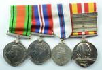 Group of medals: Defence Medal; War Medal 1939-1945; Silver Jubilee Medal 1977; VMW with 5 clasps