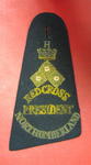 shoulder straps with insignia for County President: Red Cross/President/Northumberland with three embroidered metal pips, embroidered crown and letter H [Honorary?].