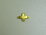Small gilt emblem in the form of a Geneva Cross, attached to the Voluntary Medical Services medal, used to denote an additional 20 years award,