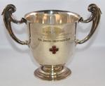 Two-handled silver competition cup, engraved 'Denbighshire Voluntary Aid Organization, Women's V.A.Detachment, The Jones-Mortimer Cup.'